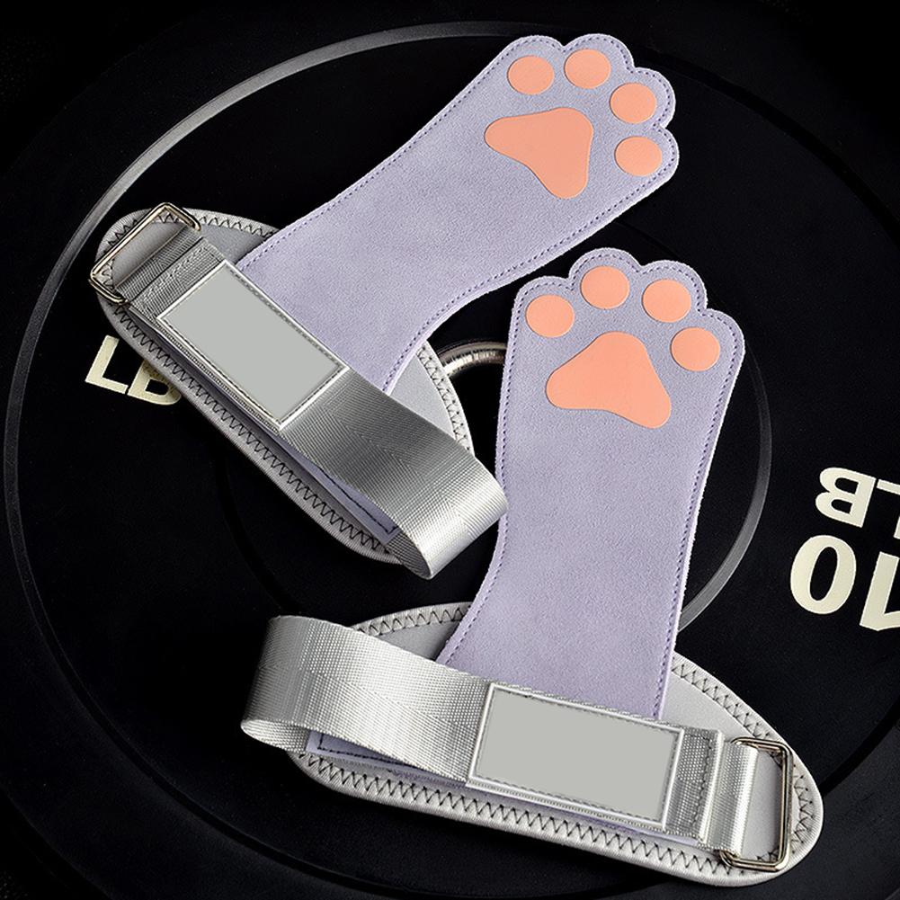 Dog Paw Shape Professional Women's Hard Pull Assist Belt Cowhide Palm Protector Pull Up Dumbbell Fitness Horizontal Bar Gloves