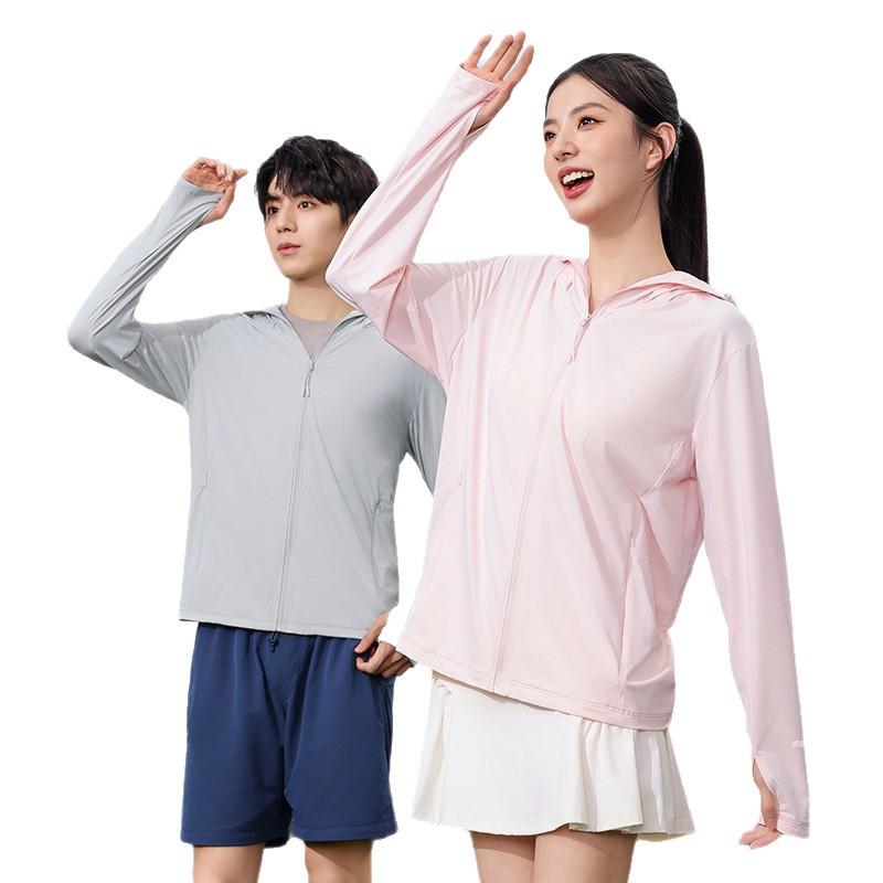 UPF10 + original yarn couple sunscreen clothing women's summer UV protection slim outdoor breathable ice silk men's fishing clothing