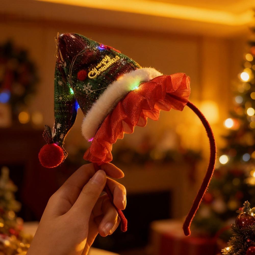 Elk Hair Hoop Antlers Headband Glitter Glowing Christmas Hairband Christmas Headband  Girl