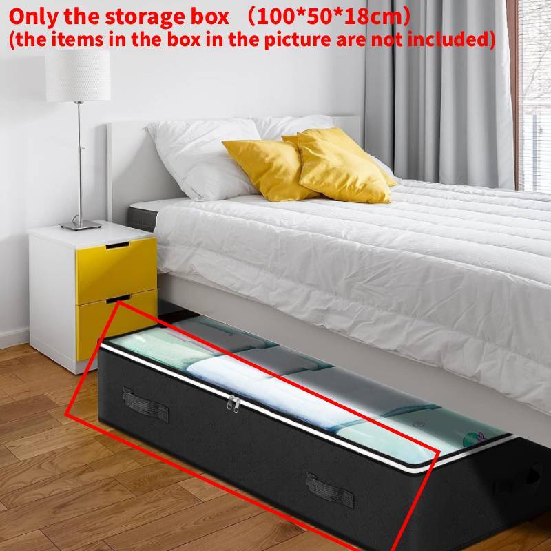 Bed Under Storage Bag With Dual Zippers For Bedroom Organizing And Protection
