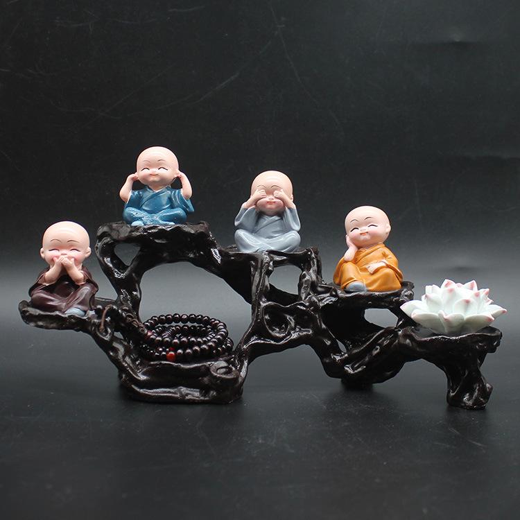 Zen Monk Figurine Ornament for Home Decor - Perfect for Living Room, Office, or Gift Displays
