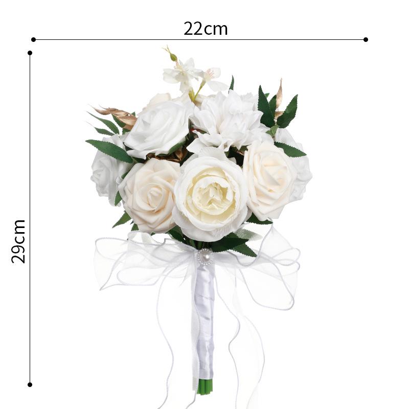 Two-Tone Forest Style Artificial Rose Bridal Bouquet