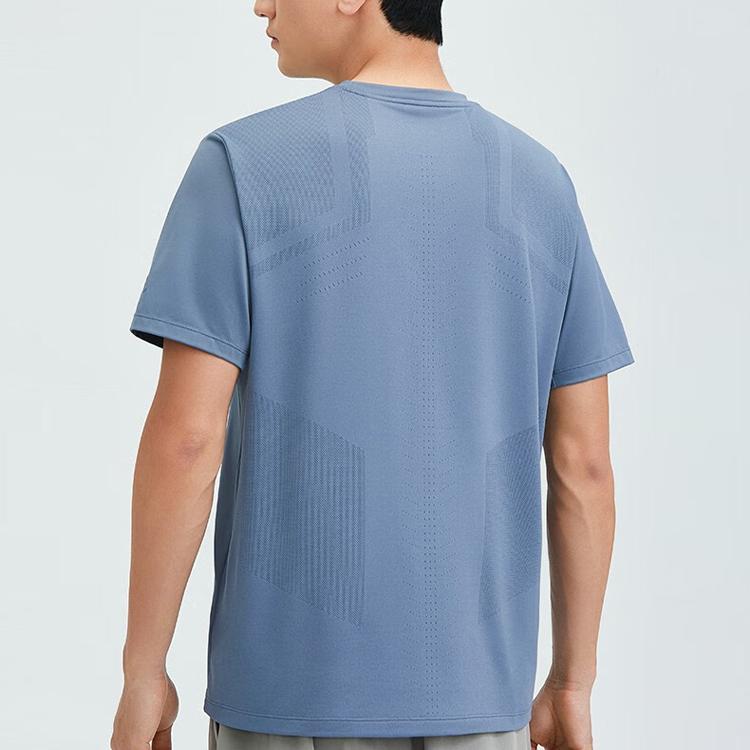 Anta Training Series Logo Letter Round Neck Pullover Short Sleeve T-Shirt Men T-Shirts Rabbit-Gray 152337146-1