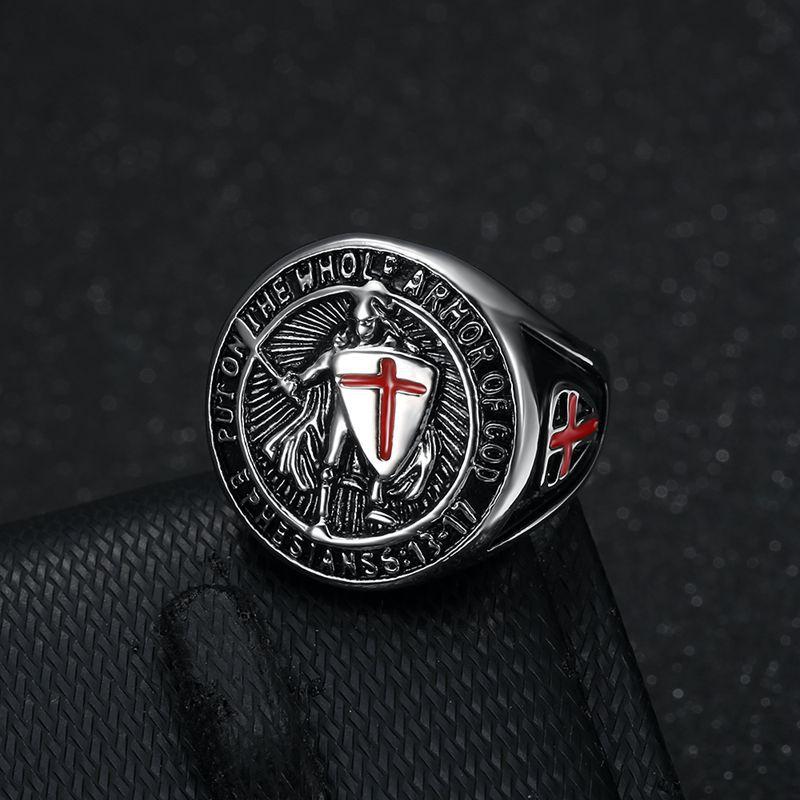 Vintage Cross Ring for Men Hiphop Jewelry Gold Silver Street Wear Accessory Punk Titanium Steel Finger Ring for Male
