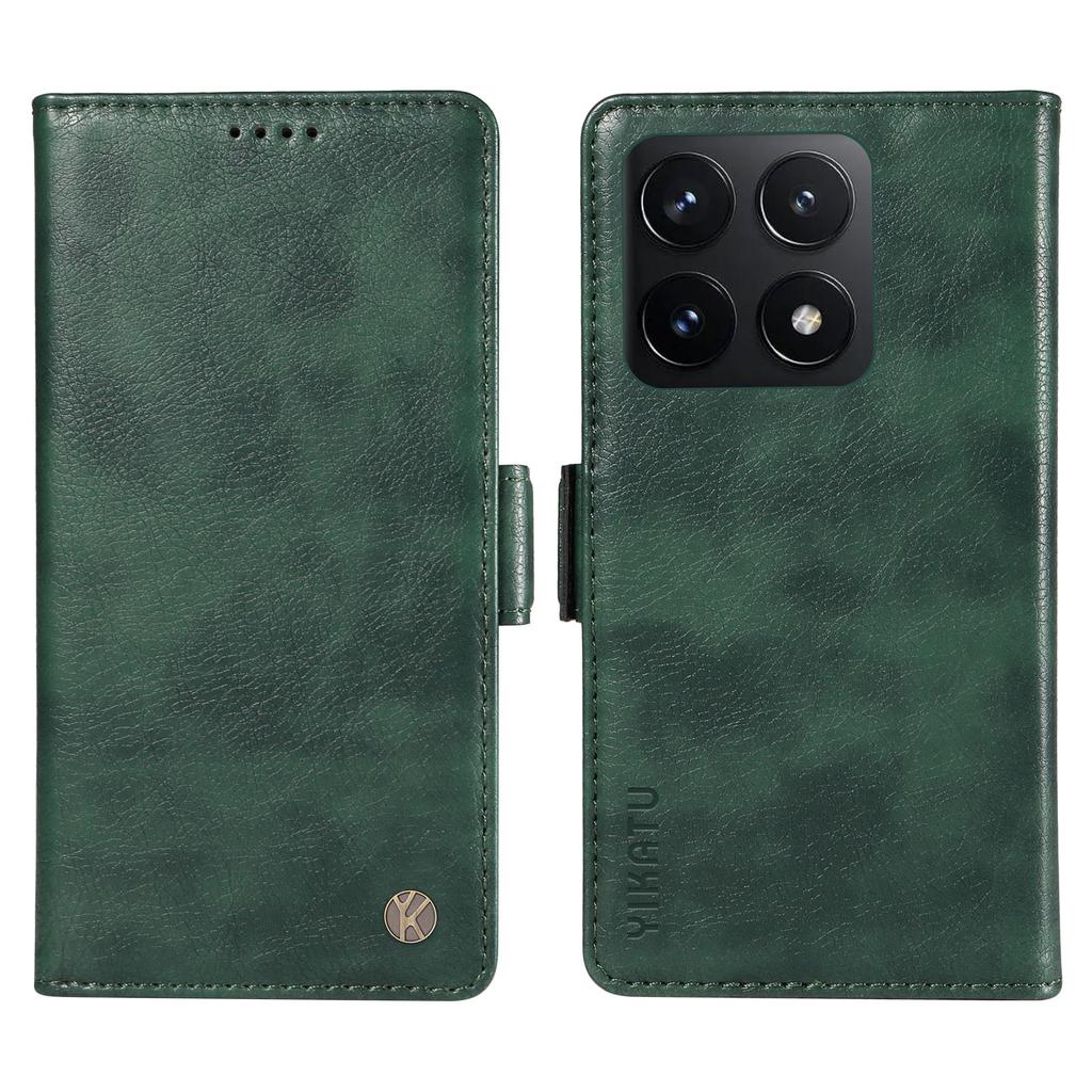 YIKATU YK-007 For Xiaomi 14T Case Side Buckle PU Leather Phone Cover Litchi Texture