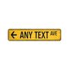 Vintage Yellow Metal Arrow Sign Personalized Street Style Wall Decor