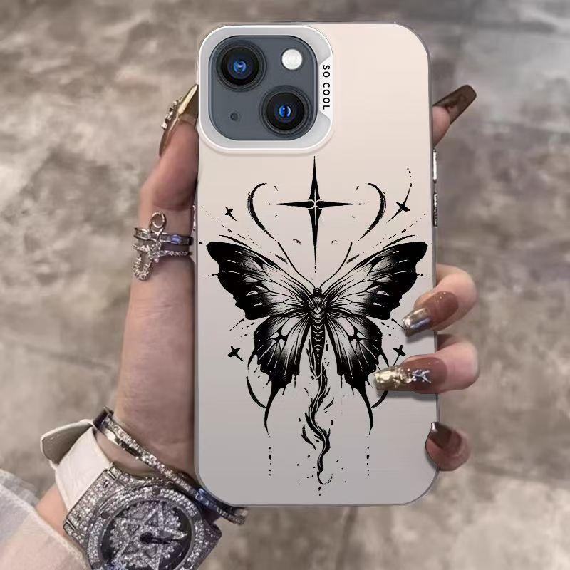 

Dark cross butterfly pattern design suitable for dedicated phone cases For iPhone 11 12 13 14 15 16 XS XR X 12 13 Plus Pro Max SE series iPhone 15 Pro Max