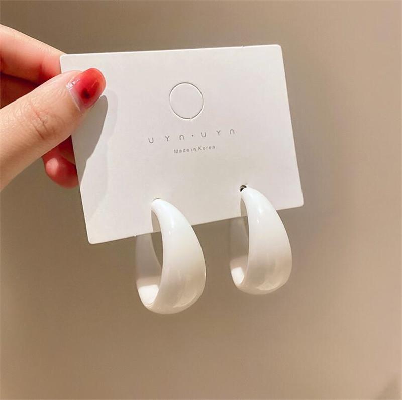 Korea Clear Acrylic Geometric C-shaped Hoop Earrings For Women Girls Trends Hanging Earrings Party Travel Jewelry Gifts