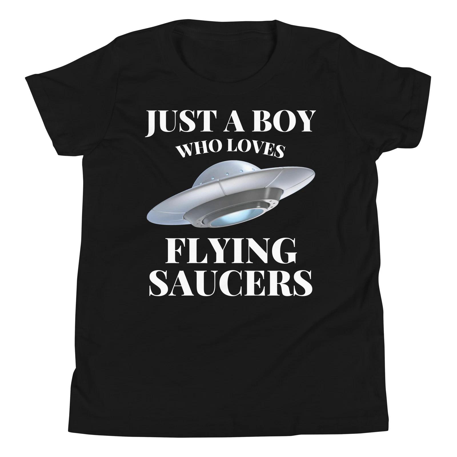

Just a Boy who Loves Flying Saucers UFO Science Fiction Youth T-Shirt 110