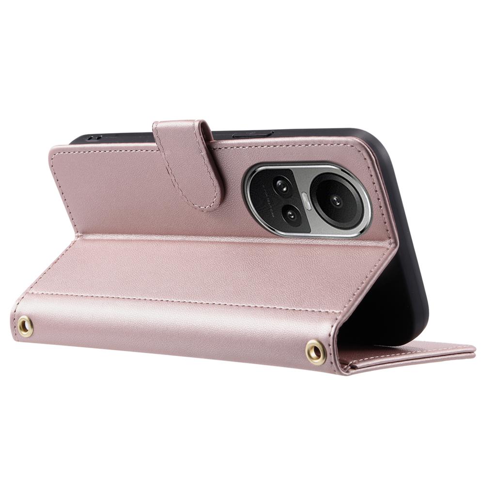Para Oppo Reno10 5G (Global)/Reno10 Pro 5G (Global) Funda de Cuero PU con Tapa y Soporte para Teléfono
