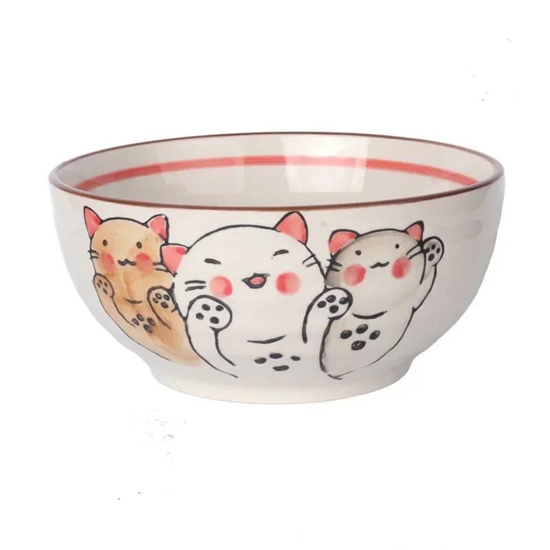Japanese Style Hand-painted 7-inch Ceramic Household Ramen Bowl Restaurant Noodle Bowl Large Instant Noodle Bowl Net Red