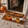 Durable Polyester Rug Halloween Pumpkin Door Mat, Fall Seasonal Welcome Non-slip Farmhouse Non Slip Hallway Entrance for Front Porch Entryway Kitchen