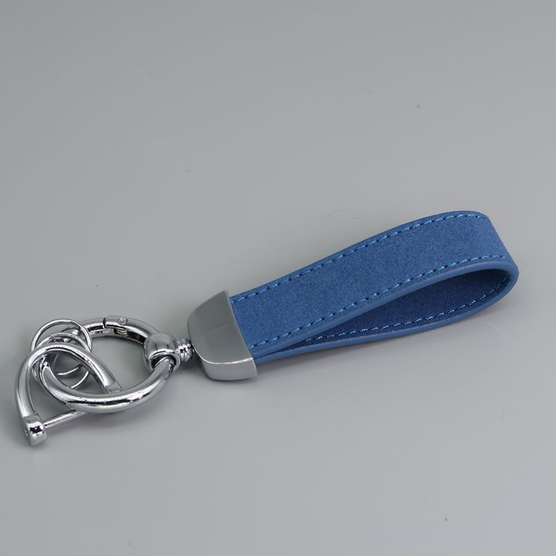 Customizable Microfiber Suede Car Keychain - Laser Engraved Logo Gift