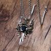 1/2pcs Fashion Gothic Knight Double Dragon Holy Sword Cross Pendant Necklace - Vintage Punk Rock Style-Suitable for Women and Men's Daily Wear-Classic