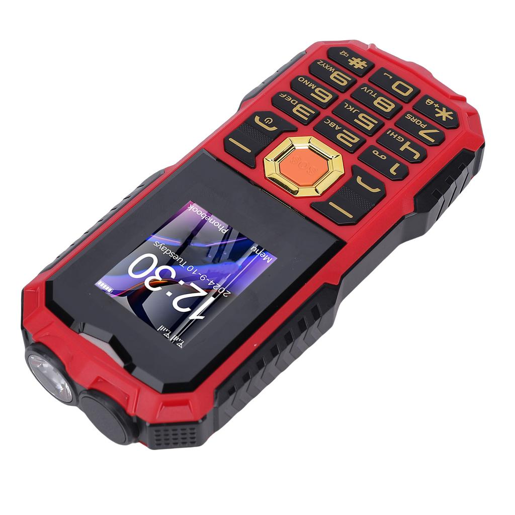 Large Buttons Cell Phone 4G LTE Unlocked with SOS Key 16800mAh Dual SIM MP3 Calling SMS Functions Internet Red