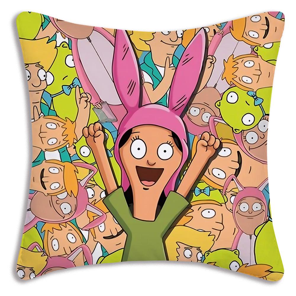 Cartoon B-Bobs B-Burgers Pillow Covers Cartoon Sofa Decorative Home Double-sided Printing Short Plush Cute Cushion Cover