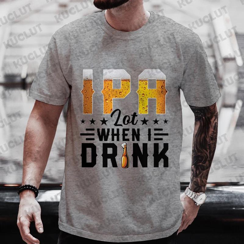 Men's T-shirts I PA Lot When I Drink Graphic Y2k Clothing Beer Lover Party Streetwear Casual Short Sleeve Tees Oversized Tops