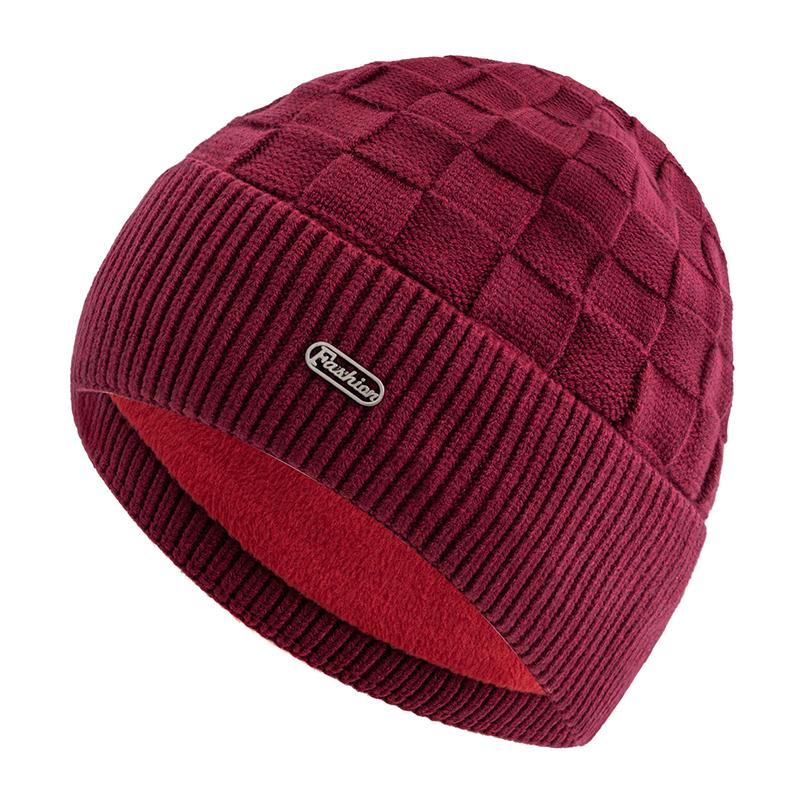 Nová unisex zimní čepice s plyšovou podšívkou z umělé kožešiny, teplá, malý čtvercový styl, měkká pletená čepice pro muže a ženy, zateplená, pletená čepice pro lyžování a sport