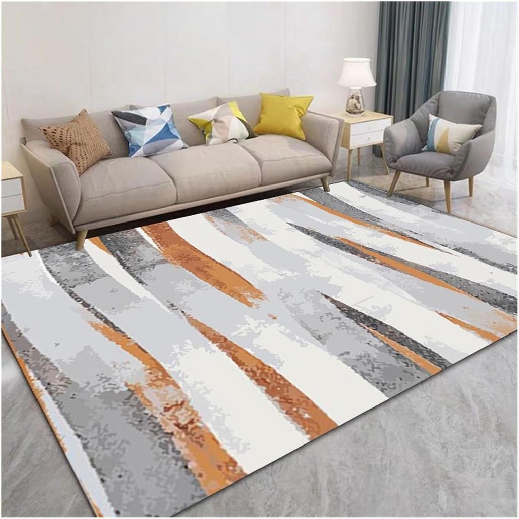 Vikama Nordic Geometric Luxury Loop Pile Rug - Washable Mat For Hall, Airbnb, Bedroom, Office, Home Decor