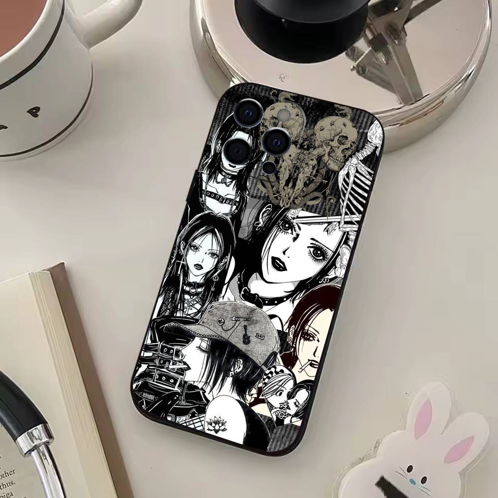 Japanese Classic Anime N-NA N-NA Phone Case For iPhone17,16,15,14,13,12,11 Plus,Pro Max Soft Black Cover
