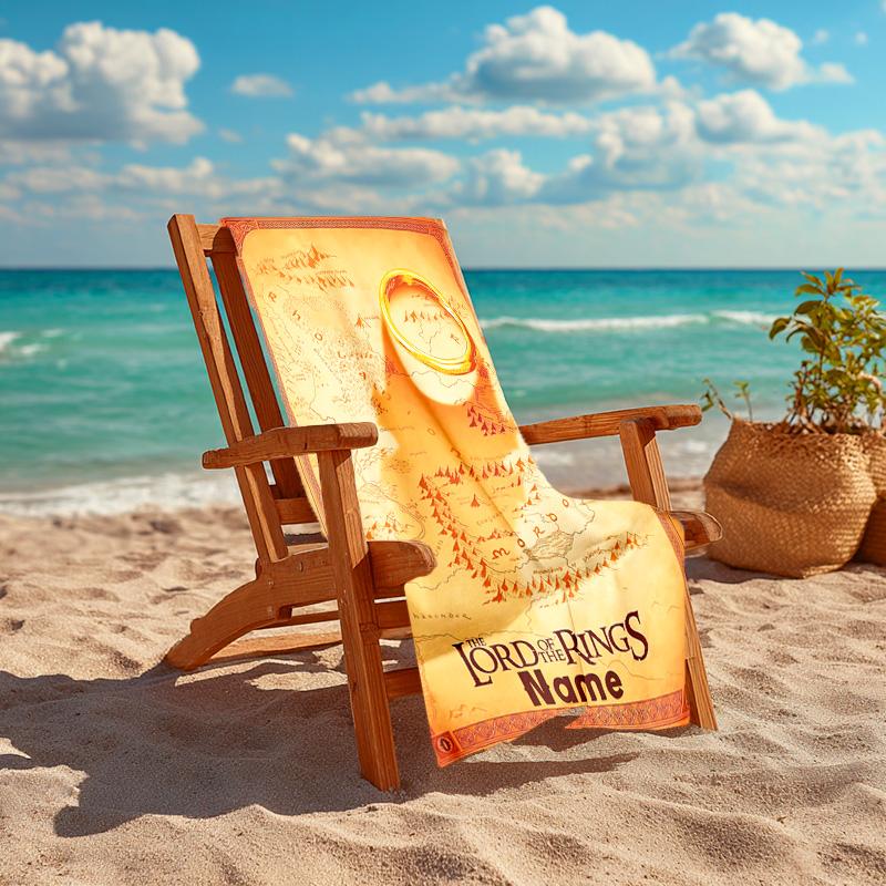 Personalized customized proof beach towel with The Fellowship of the Ring pattern - soft, absorbent,quick-drying,perfect swimming,camping&bathing