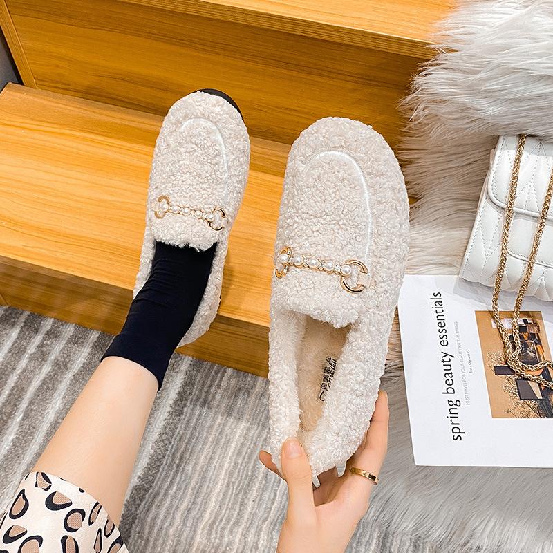 

Mao Mao shoes women wear new lamb wool women s shoes in autumn and winter, platform beanie shoes, plush ladyshoes, soft-soled cotton shoes for pregnan 34 білий