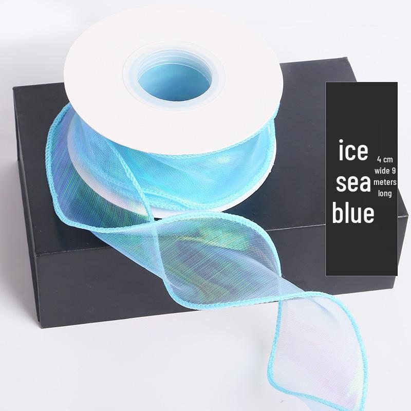 

Переливающаяся 4 см Цветная лента из пряжи «рыбий хвост» для упаковки подарочных коробок с цветами своими руками