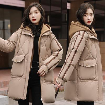 Color Matching Winter Clothes Thick Large Size Down Padded Jacket Women's Mid-length Warm Padded Jacket Padded Jacket Jacket