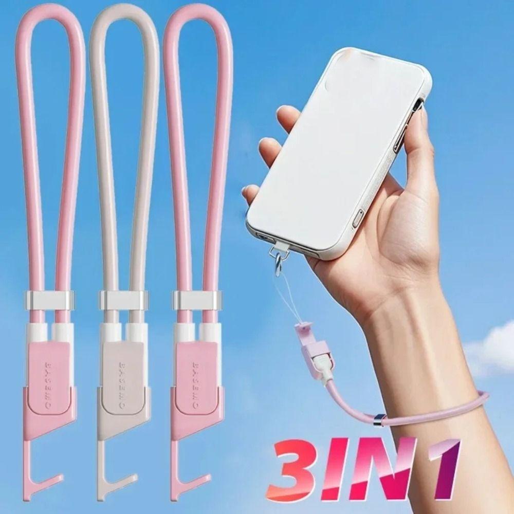 

Multifunction Mobile Phone Lanyard C To C Fast Charging Mobile Phone Lanyard білий