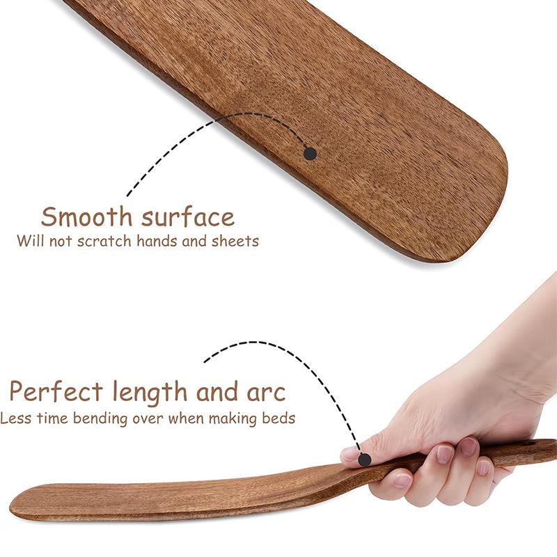 1/2 Pezzi Sollevatore Materasso in Legno Per Cambiare Lenzuola e Grembiuli Strumento per Infilare la Gonna del Letto Proteggi Schiena e Mani Strumento per le Faccende Domestiche