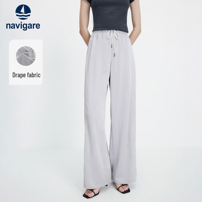 Women's Draped Wide-Leg Casual Pants