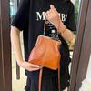 Vintage PU Leather Inspired Mini Shoulder Bag for Women Beige with Golden Buckle Closure Adjustable Strap Stylish Small Crossbody Bag AVE