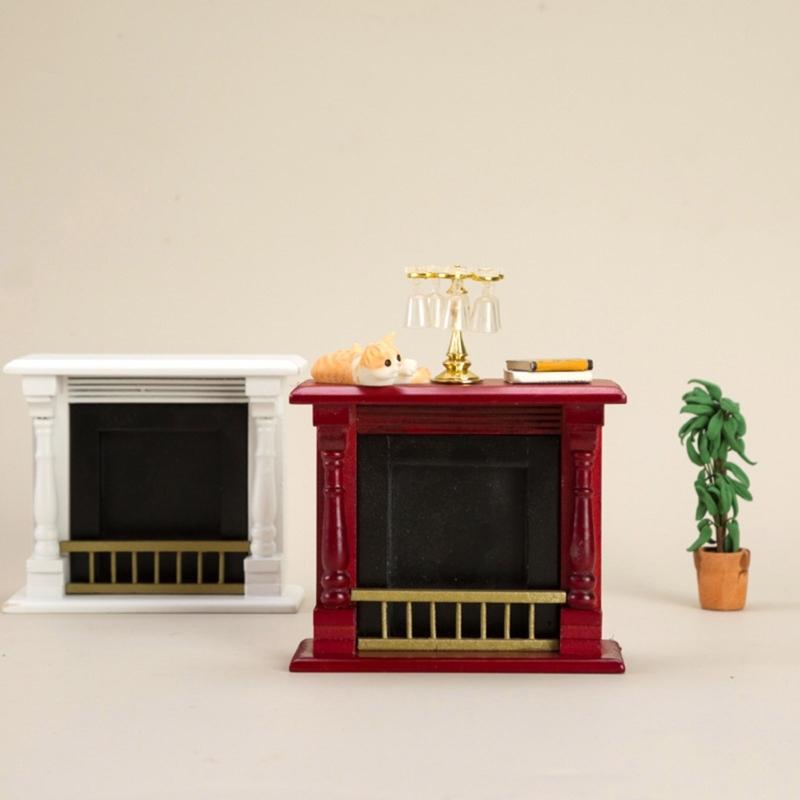 Educational Doll House Fireplaces Miniatures Zakka Toy Pretend Play Realistic Model Fireplaces Model Mini Size