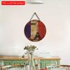 2D flat 20*20cm 1pc French flag&Eiffel Tower print round hanging wood board, Imitation of vintage paint-off style French Home Meditation Room&Housewar
