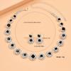1 pair Earrings Plus 1pc Necklace Elegant Jewelry Set Inlaid Rhinestone Dainty Jewelry, Perfect Festival Gift For Women