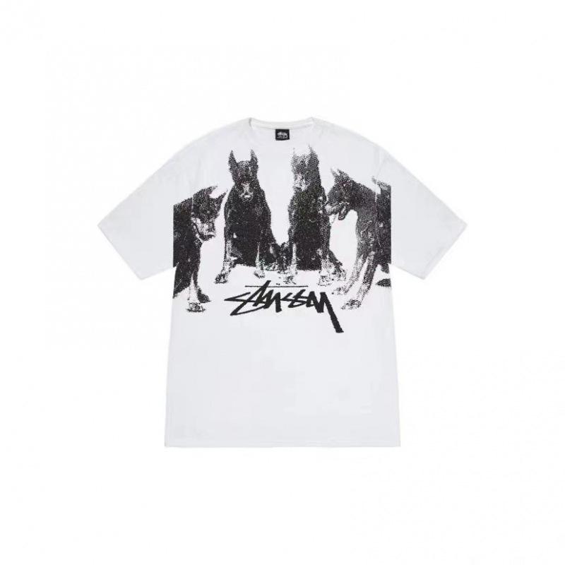 Summer New Heavy Cotton Trendy Brand Classic Basic T-shirt High-end Loose Men's and Women's Printed Short-sleeved Top
