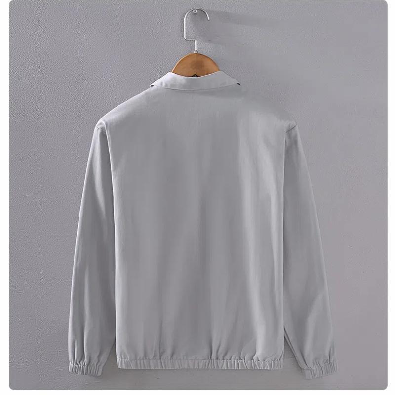 Japanese Style Lapel Collar Jackets for Men Spring Fall Daily Casual Men's Coat Solid Color Cotton Button Coat