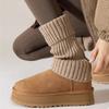 Winter Fashion Boot Socks, Cozy White Slouchy Knit Cuffs to Style Your Snow Boots, Versatile Leg Warmers for Cold Weather