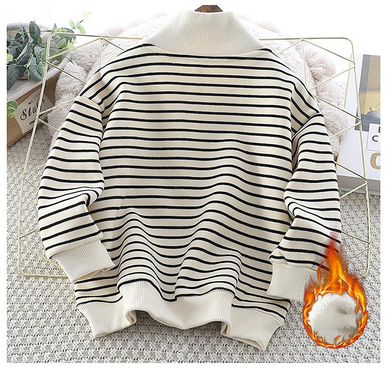 Boys Sweatshirt Spring Autumn Girls Casual Pullover Big Kids Lapel Zipper Sportswear
