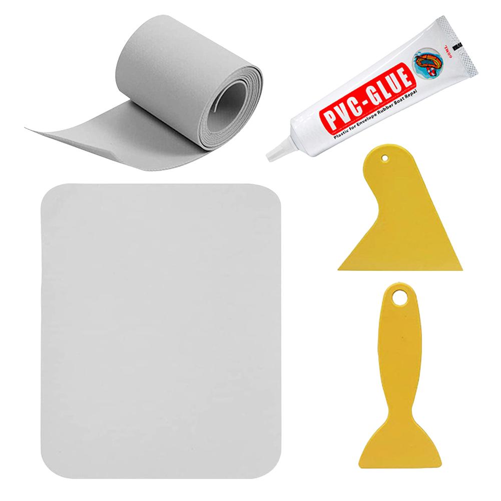 5Pcs/Set Inflatable Boats PVC Repair Patch with Glue Kayak Special Damaged Leaking Hole PVC Repair Patch Waterproof Patch Tool