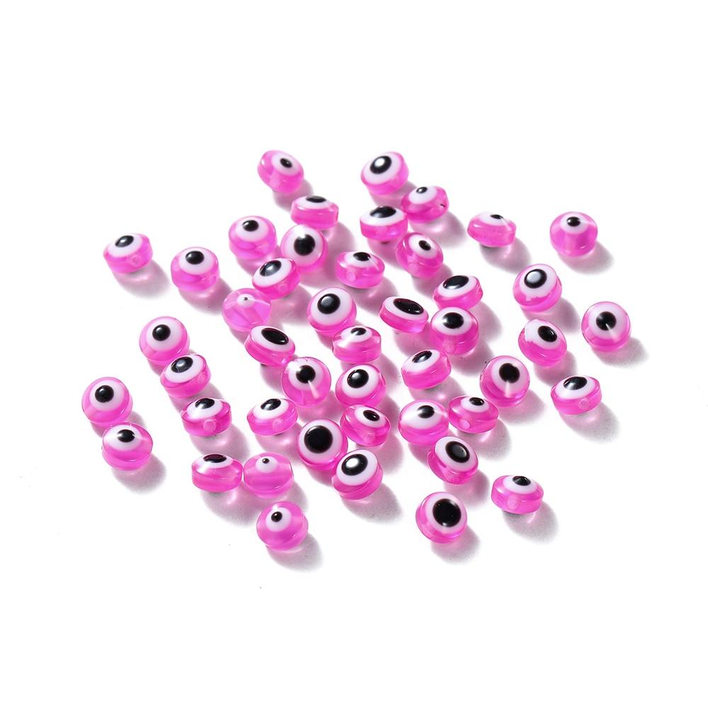 

50 шт./лот 6 мм овальні намистини Evil Eye Remol Spacer Beads Ювелірні вироби для DIY намисто сережки браслети ювелірні вироби