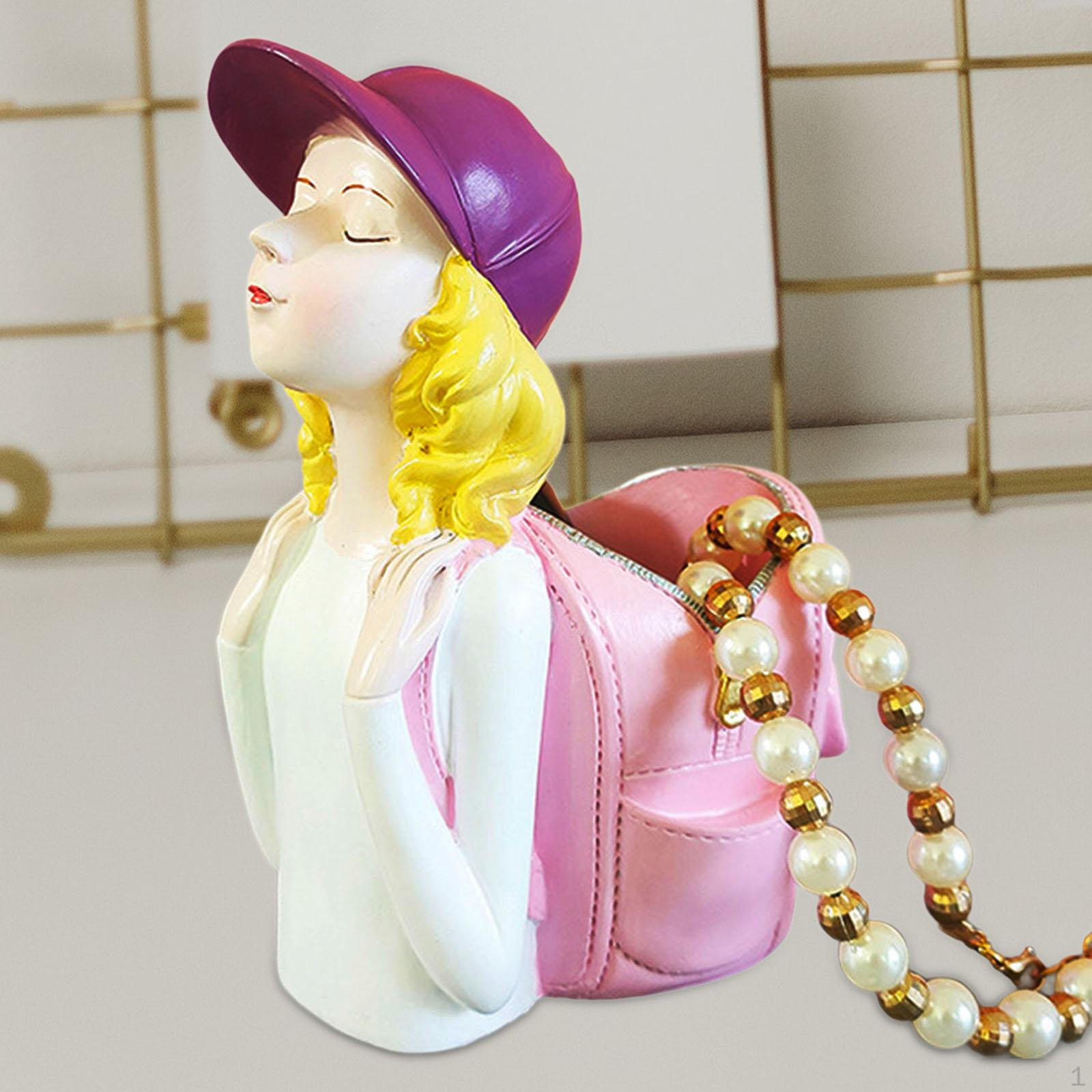 

Girl Figurine Brushes Holder Shape Makeup Brush Ornament Statue for