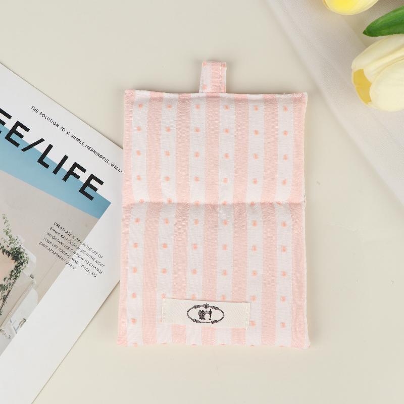 Stripes Polka Dot Coasters Portable Square Cotton Cloth Insulation Pad Soft Hanging Drink Coasters Photography Props