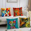 Classic Picasso Cat Oil Pillow Case Short Plush Print Cushion Cover Square Throw Pillow Covers Sofa Home Decor