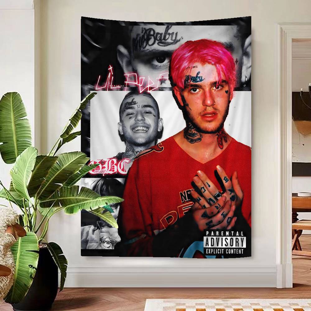 Hip Hop Rapper Lil Peep Printed Large Wall Tapestry Art Science Fiction Room Home Decor Decor Blanket