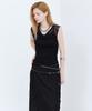 Nigaennikol Shirring Panel Long Skirt_Black