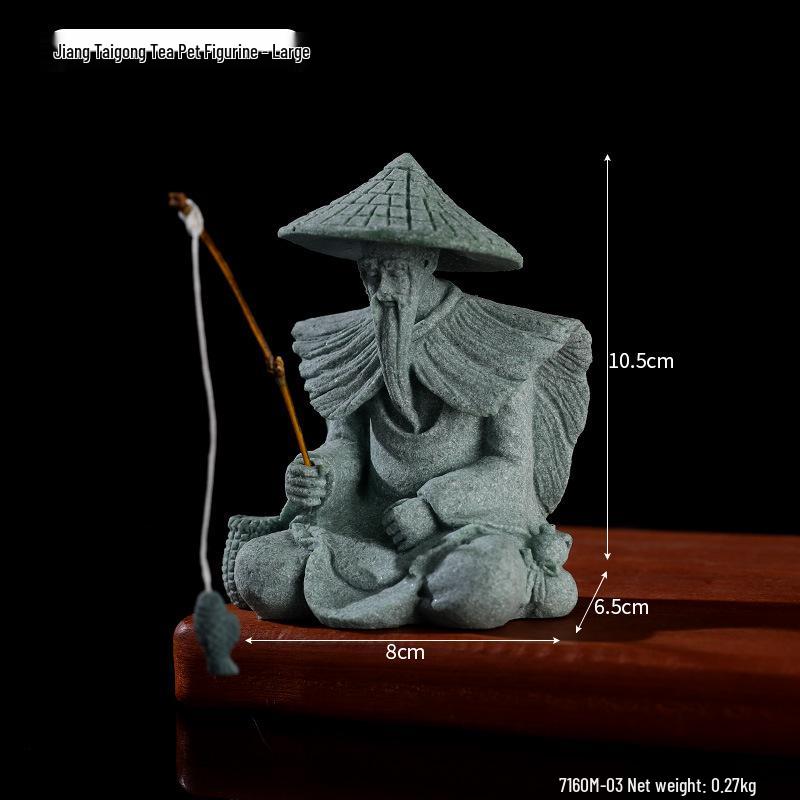Envy Porcelain Stone Lantern: Small Chinese Pavilion Ornament for Desktop or Fish Tank Scenery.