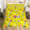 Psychedelische 3D Geometrische Bettbezug Mikrofaser Bunt Pop Art Queen Size Retro 80er Jahre Bettwäsche Set