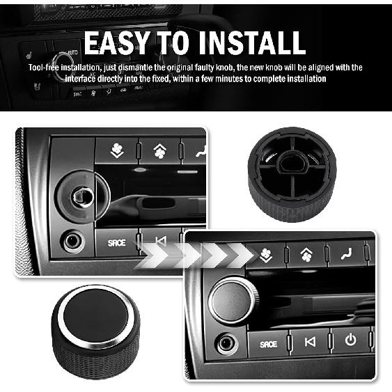 2PCS Car Radio Knobs Replacement OEM#22912547,Anti-Slip Volume Knob Compatible with Cadillac Escalade Buick Enclave Chevy GMC,Rear Audio Volume