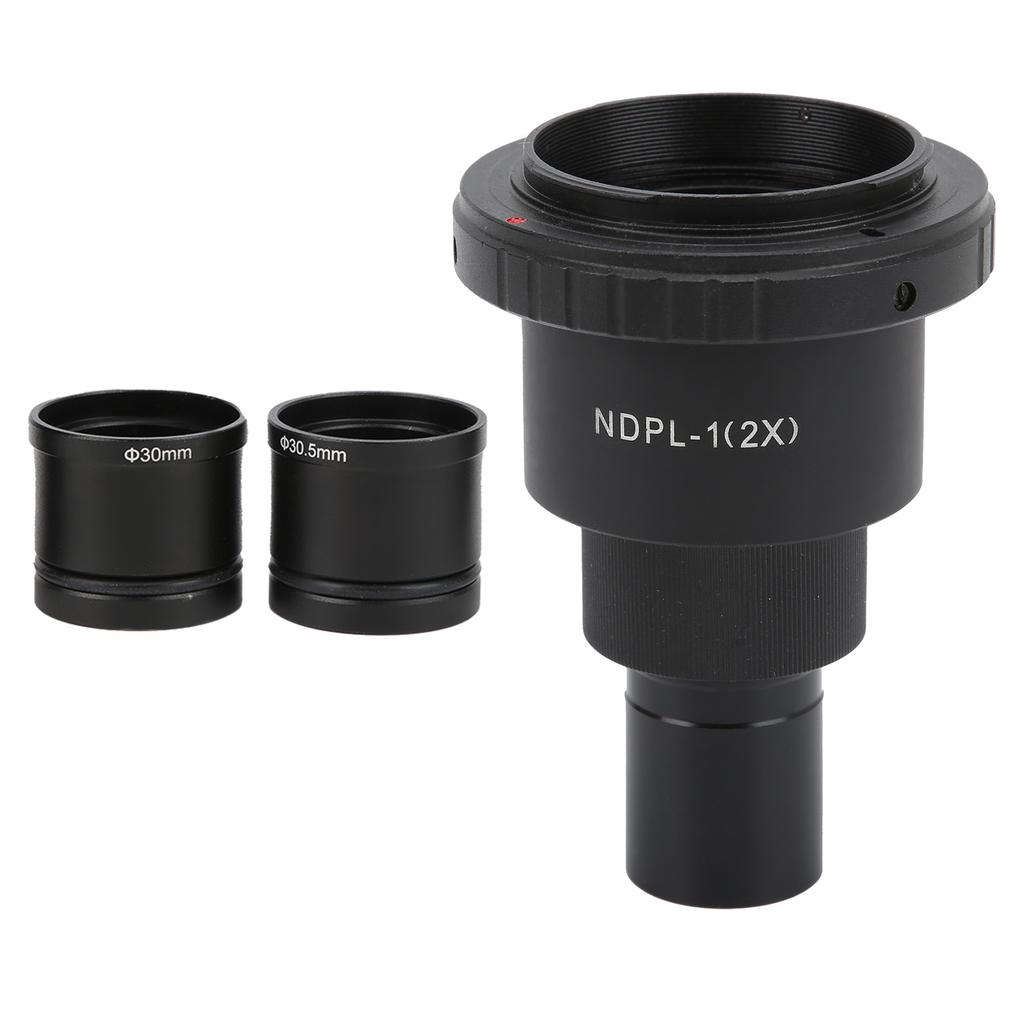 T2OM+NDPL1(2X) Microscope Lens for Biological Stereo Microscope Eyepiece Mount with Adapter